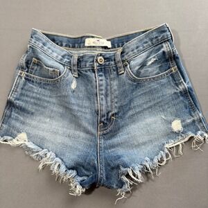 Hollister Distressed Denim Jean Shorts - Blue